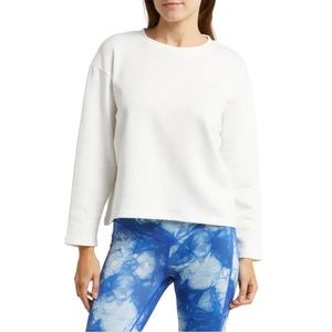 NWT PSK Collective Crewneck Terry Cloth Long Sleeve Sweatshirt Top White Size XL